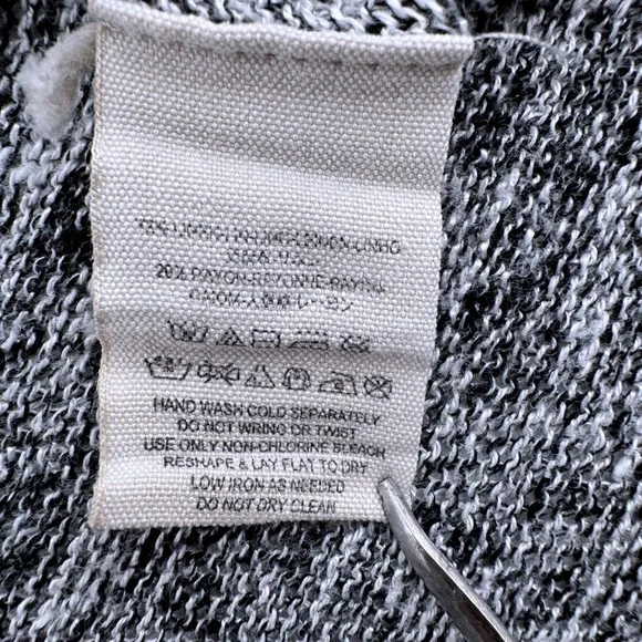 Free People Womens Large Beach Asymmetrical High Low Knit Top Blue Marl Pockets - Picture 8 of 8